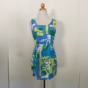 Vintage Floral Watercolor Tropical Mini Dress Jessica Howard